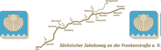 Routenverlauf des Sächsischen Jakobswegs Routenverlauf des Sächsischen Jakobswegs
